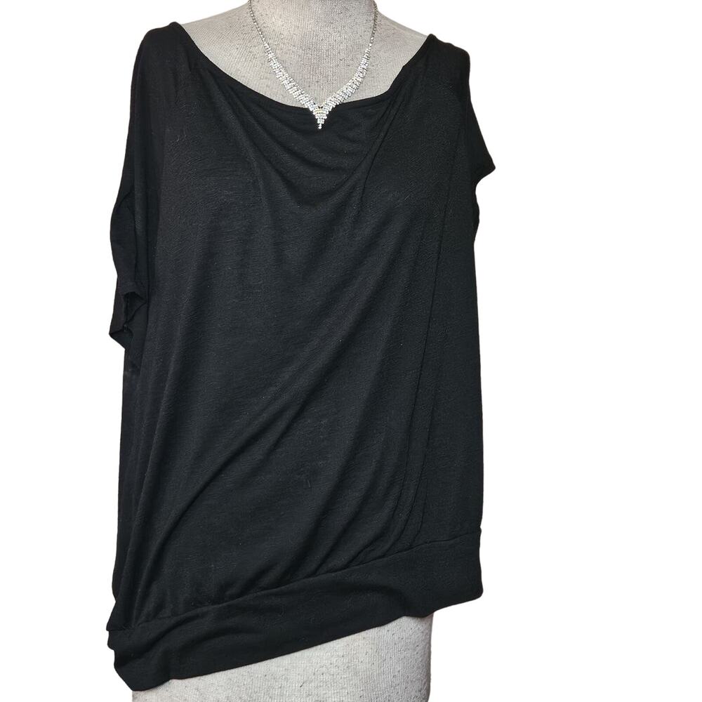 Black Cold Sholder Tee Size 2X